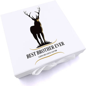 ukgiftstoreonline Personalised Best Brother Ever Stag Keepsake Memory Box
