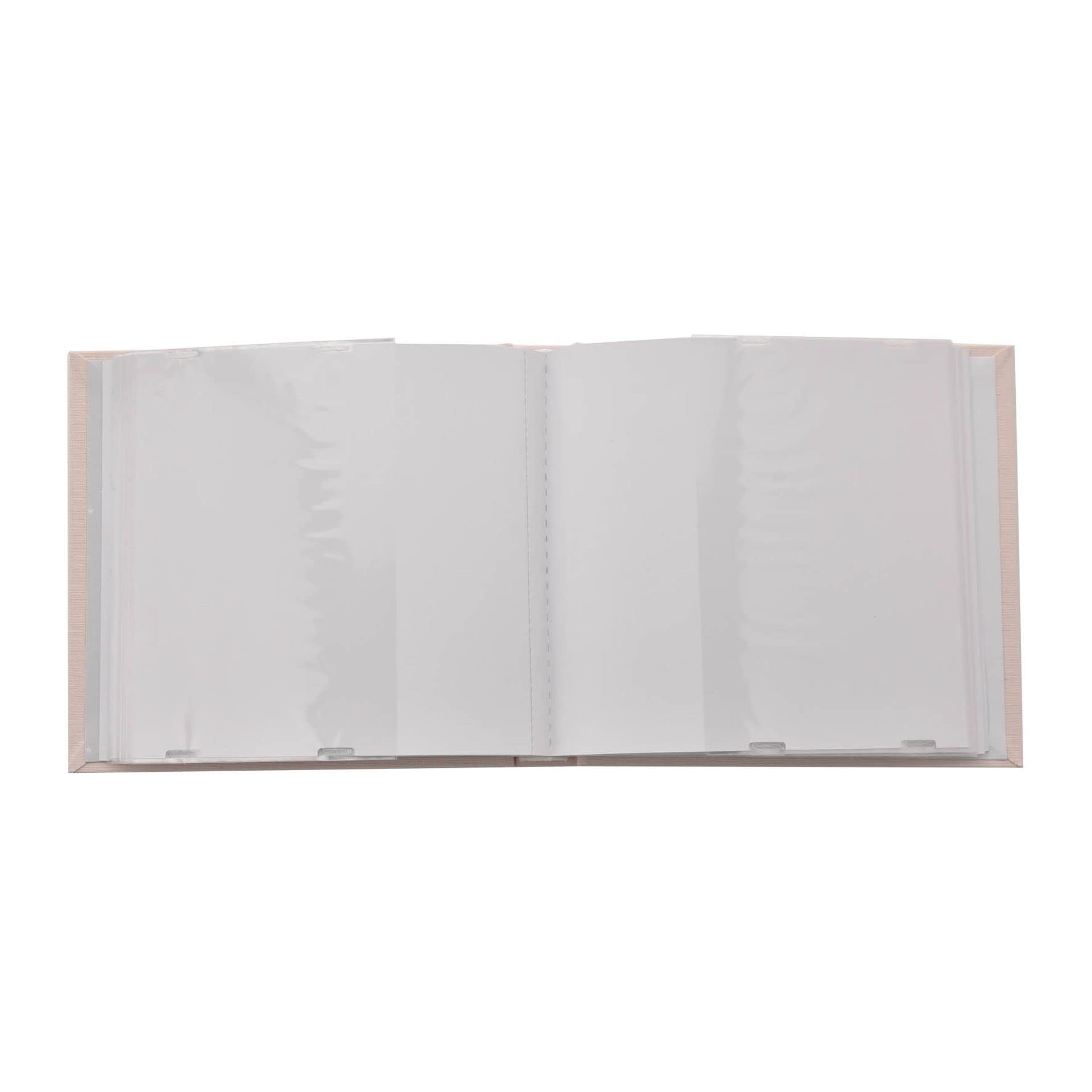 Personalised Baby Girl Light Pink Photo Album With Linen Cover
