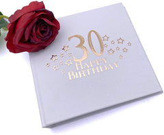 ukgiftstoreonline 30th Birthday Photo Album For 50 x 6 by 4 Photos Rose Gold Print