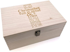 Christening Keepsake Gift Personalised Wooden Memory Box