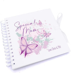 Personalised Special Mum Pink and Purple Butterfly Gift Scrapbook Photo Album