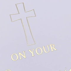 On Your Christening Gold Metal Stamped Scrapbook Photo Album Guest Book