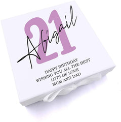 ukgiftstoreonline Personalised Birthday Gift Keepsake Memory Box Any Age Name and Sentiment