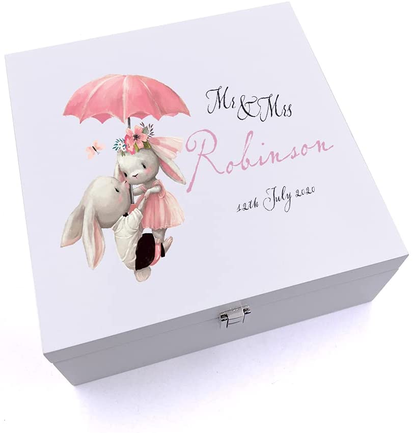 ukgiftstoreonline Personalised Mr & Mrs Robinson Wedding Anniversary Keepsake Wooden Box