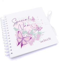 Personalised Special Nan Pink and Purple Butterfly Gift Scrapbook Photo Album