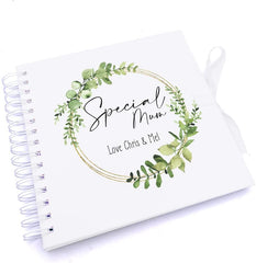 Personalised Special Mum Wreath Design Scrapbook Photo Album