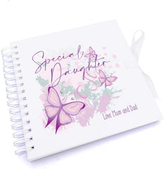 Personalised Special Daughter Pink & Purple Butterfly Gift Scrapbook Photo Album