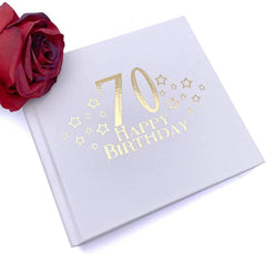 ukgiftstoreonline 70th Birthday Photo Album For 50 x 6 by 4 Photos Gold Print