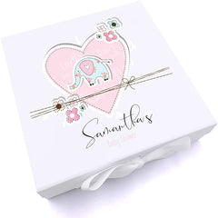 ukgiftstoreonline Personalised Baby Shower Heart Design Keepsake Memory Box