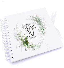 Personalised 30th Birthday Scrapbook Photo album Gift With Botanical Design