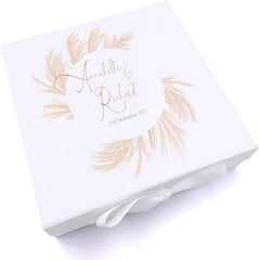ukgiftstoreonline Personalised Wedding Feather Design Keepsake Memory Box