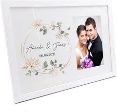 Personalised Wedding Day Photo Frame Gift Any Name and Date