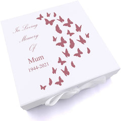 ukgiftstoreonline Personalised Mum In Loving Memory Butterflies Design Keepsake Memory Box