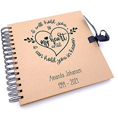 Personalised I will hold you in my heart Memorial Remembrance Brown Scrapbook