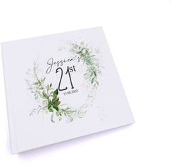 Personalised 21st Birthday Photo album Gift With Botanical Design