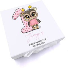 ukgiftstoreonline Personalised Baby Girl First Birthday Keepsake Memory Box Gift