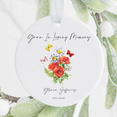 Personalised Ceramic Hanging Gran In Loving Memory Remembrance Gift