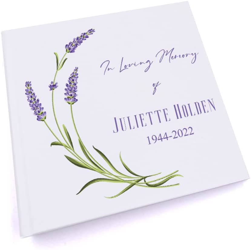Personalised In Loving Memory Remembrance Photo Album Lavender Flower