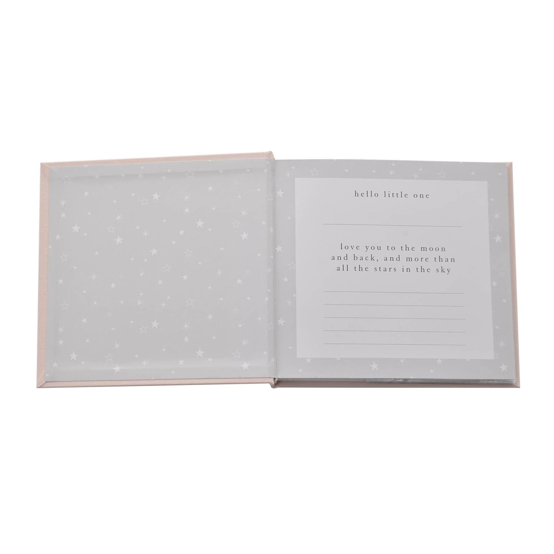 Personalised Baby Girl Light Pink Photo Album With Linen Cover