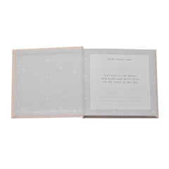 Personalised Baby Girl Light Pink Photo Album With Linen Cover