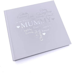 ukgiftstoreonline Mummy Themed Heart Photo Album For 50 x 6 by 4 Photos Silver Print