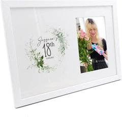 Personalised 18th Birthday Photo Frame Gift With Botanical Design