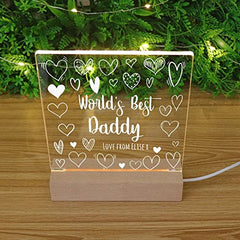 World's Best Daddy Personalised Night Light LED Lamp Gift