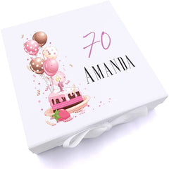 Personalised 70th Birthday Gifts For Her Keepsake Memory Box