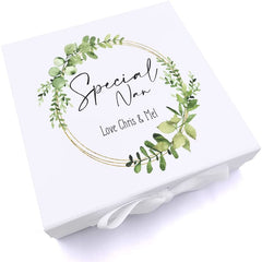Personalised Special Nan Wreath Design Keepsake Memory Box - ukgiftstoreonline