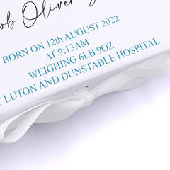 Personalised Beautiful Baby Boy Keepsake Box Gift With Cute Rabbit