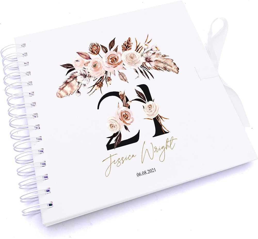 Personalised Boho Style Any Age Birthday Scrapbook Photo Album