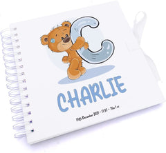 Personalised Teddy Design Baby Scrapbook Photo Album