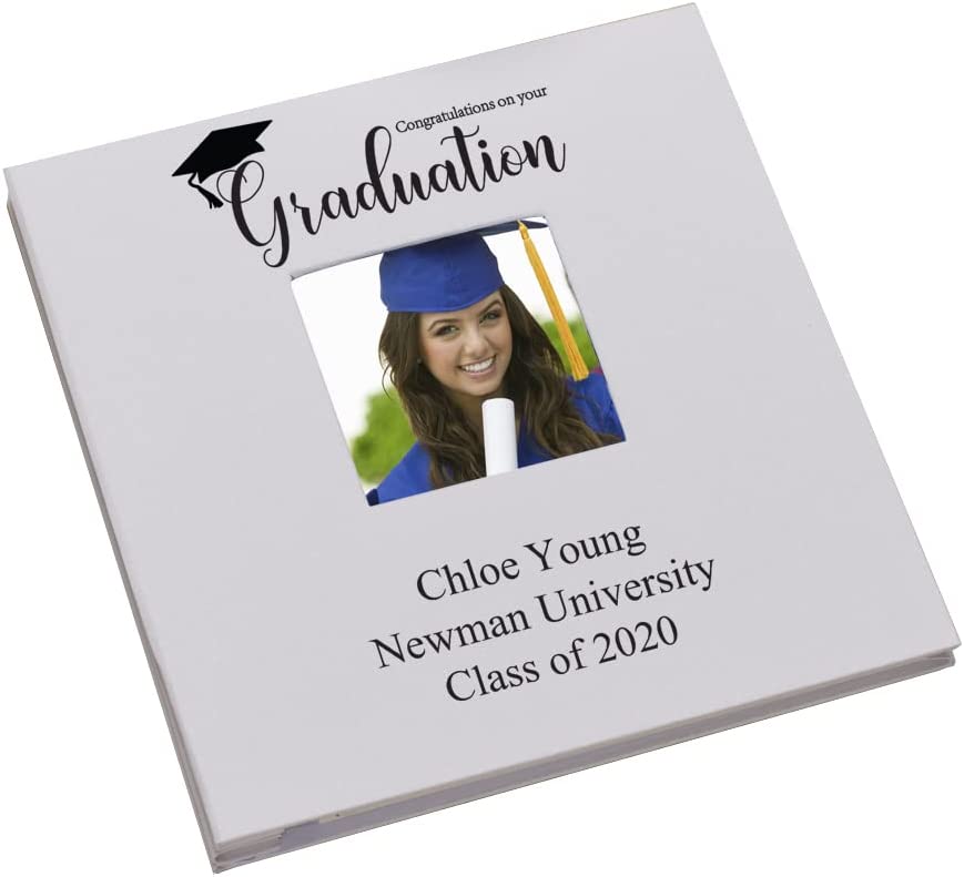 Personalised Graduation Photo Album Linen Cover With Cap Design