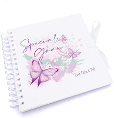 Personalised Special Gran Pink and Purple Butterfly Gift Scrapbook Photo Album