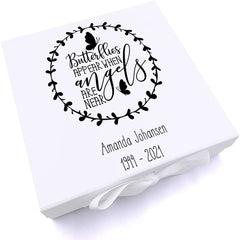 ukgiftstoreonline Personalised Butterflies Appear When Angels Are Near Remembrance Keepsake Memory Box Gift