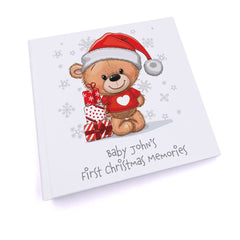 Personalised Baby's First Christmas Photo Album With Teddy In Jumper