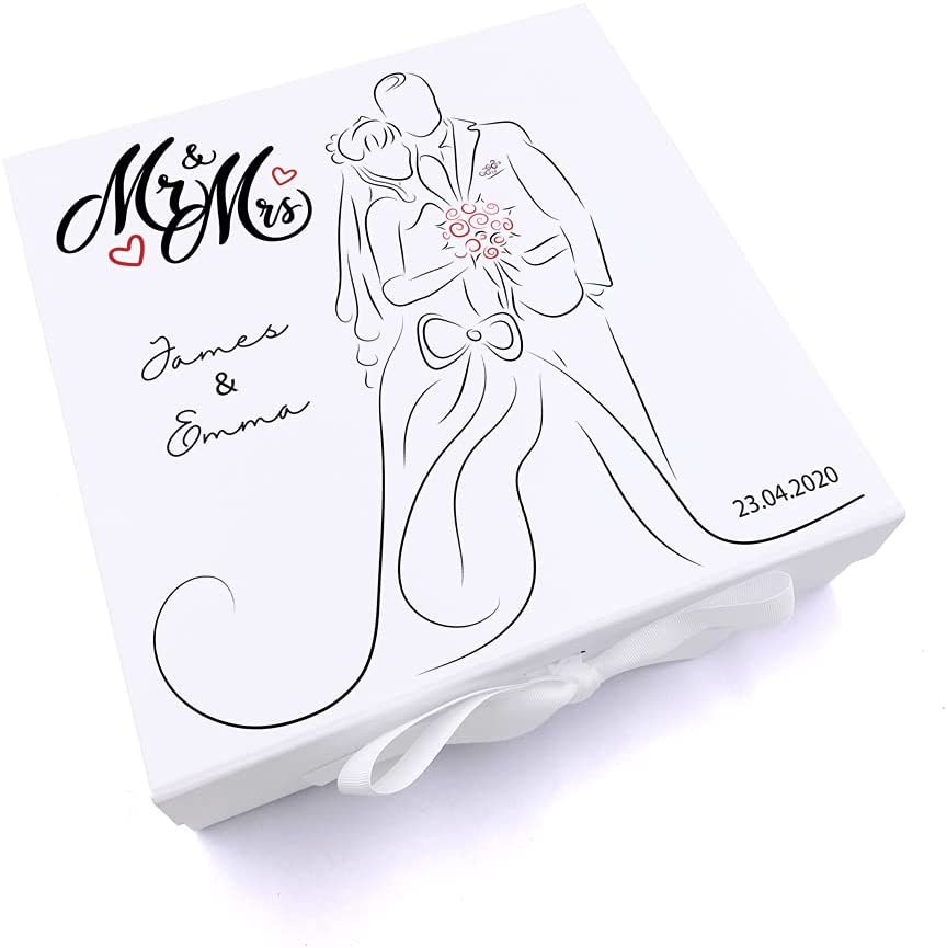 ukgiftstoreonline Personalised Mr and Mrs Wedding Keepsake Memory Gift Box