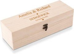 Personalised Wedding or Anniversary Wooden Wine or Champagne Gift Box