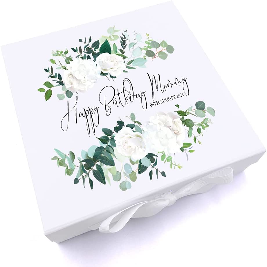 ukgiftstoreonline Personalised Birthday Flowers Keepsake Memory Box Gift
