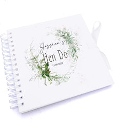 Personalised Hen Do Scrapbook, Guest book or Photo Album Botanical Themed