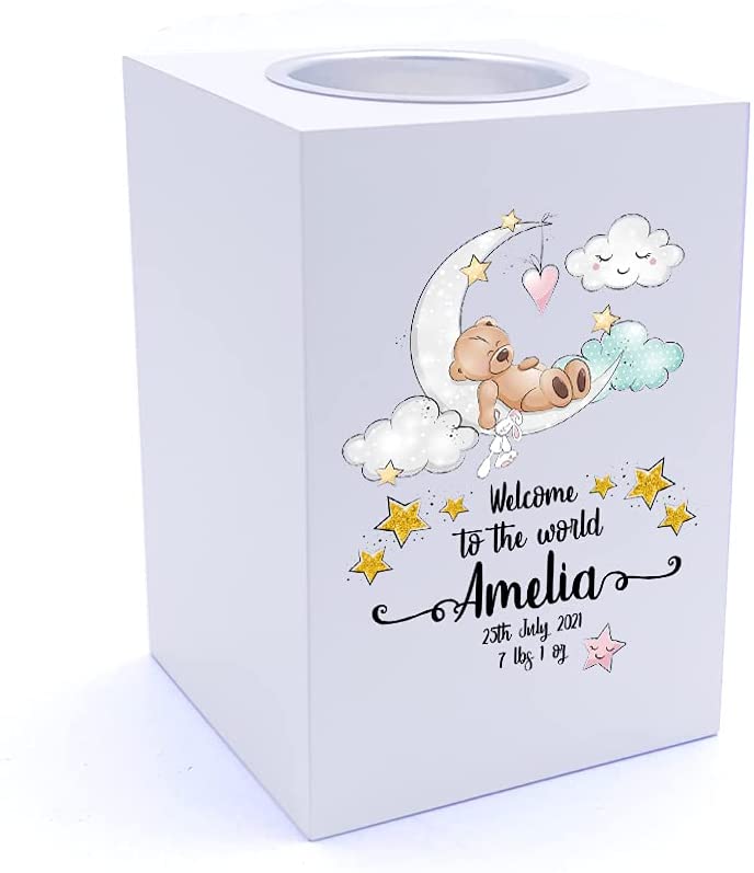 Personalised Baby Welcome to the world Tea Light Holder