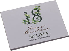 Personalised 18th Birthday Guest Book Printed With Leaf Number Design