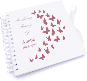 Personalised Auntie In Loving Memory Butterflies Scrapbook Photo Album