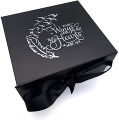 ukgiftstoreonline Black Remembrance Keepsake Memory Box Gift With Silver Print