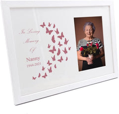 Personalised Nanny In Loving Memory Butterflies Photo Frame
