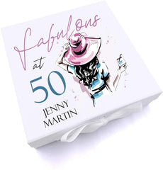 Personalised Fabulous at 18th, 21st, 30th, 40th, 50th, 60th Any Age Birthday Gift Keepsake Memory Box
