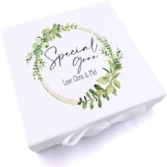 Personalised Special Gran Wreath Design Keepsake Memory Box