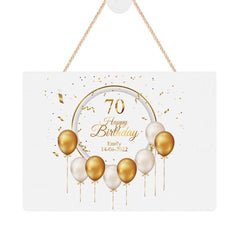 ukgiftstoreonline Personalised 70th Birthday Plaque Gift With Balloons