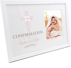 Personalised Confirmation Ornate Cross Design Photo Frame