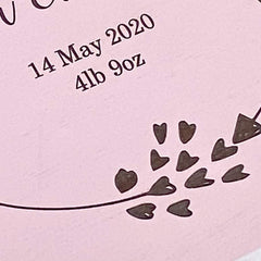 Personalised Baby Girl Pink Wooden Memories Keepsake Box Heart Wreath